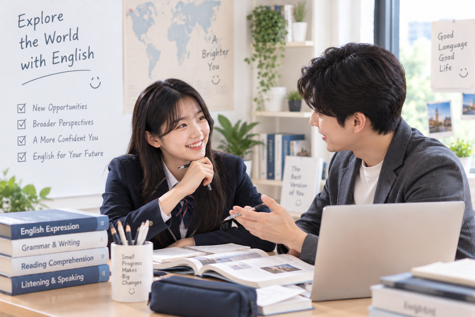 영어 독해와 학습을 진행하는 1:1 영어과외